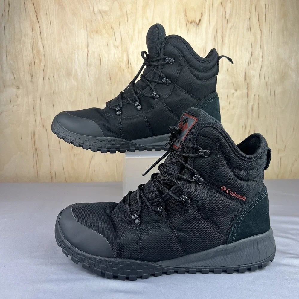 Columbia Fairbanks Black Mens Size 11 Boots Waterproof Omni-Heat BM2806-010-Used